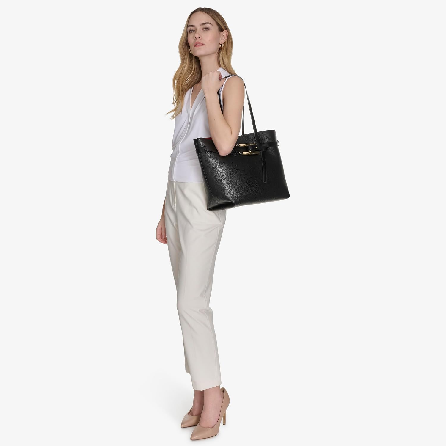 H HALSTON Women's Tasha Magnetic-snap Tote Bag