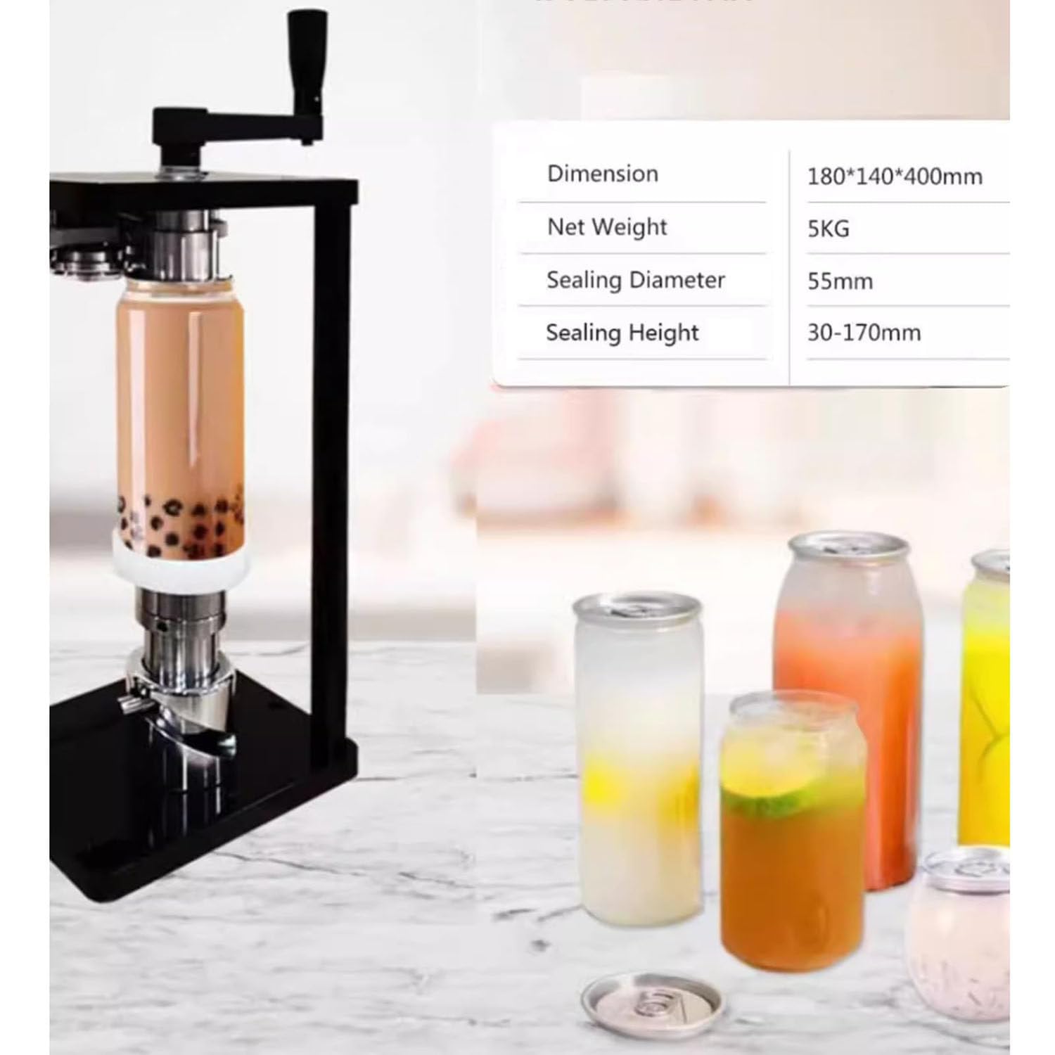 Sellador manual de latas para sellar frascos y latas de vidrio, ideal para conservas caseras y uso de cocina