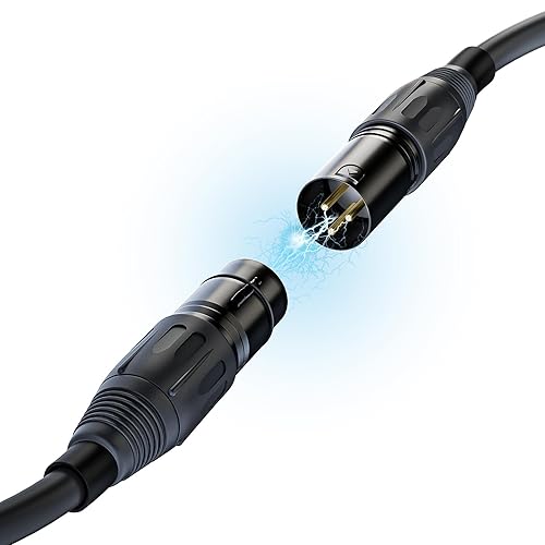 Miniatura 5 de VKheroKV Cable de micrófono XLR de 3 pines macho a hembra, cable OFC (cobre sin oxígeno), cable XLR adecuado para mezclador de micrófono, sistemas