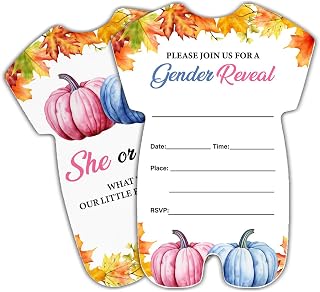 LyoGao autumn-themed gender reveal invitations