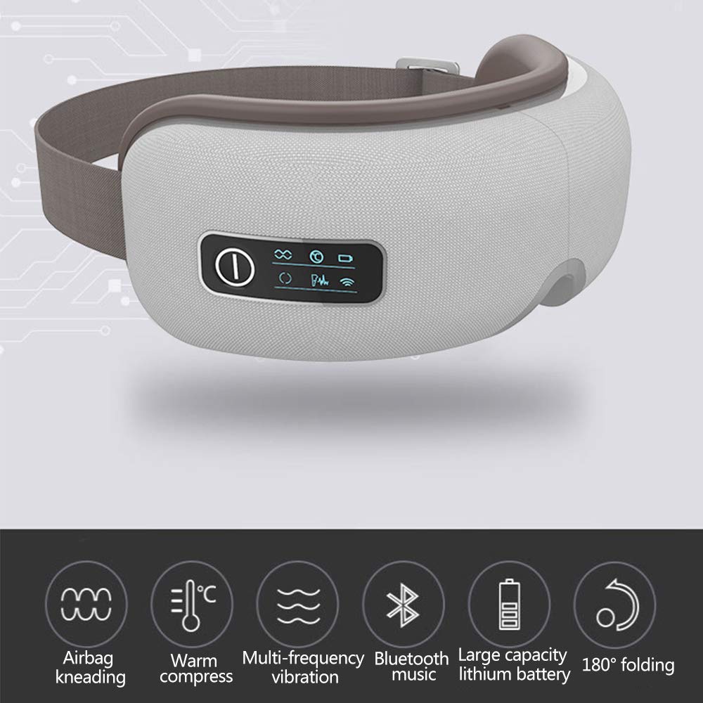 Gafas De Masaje Ayuda A Ojo Relax Ojos Cepa Círculos del Ojo del Alivio Bolsa Y La Oscuridad por Presión De Aire Masaje De La Vibración De Calor Calmante Comprimir Música