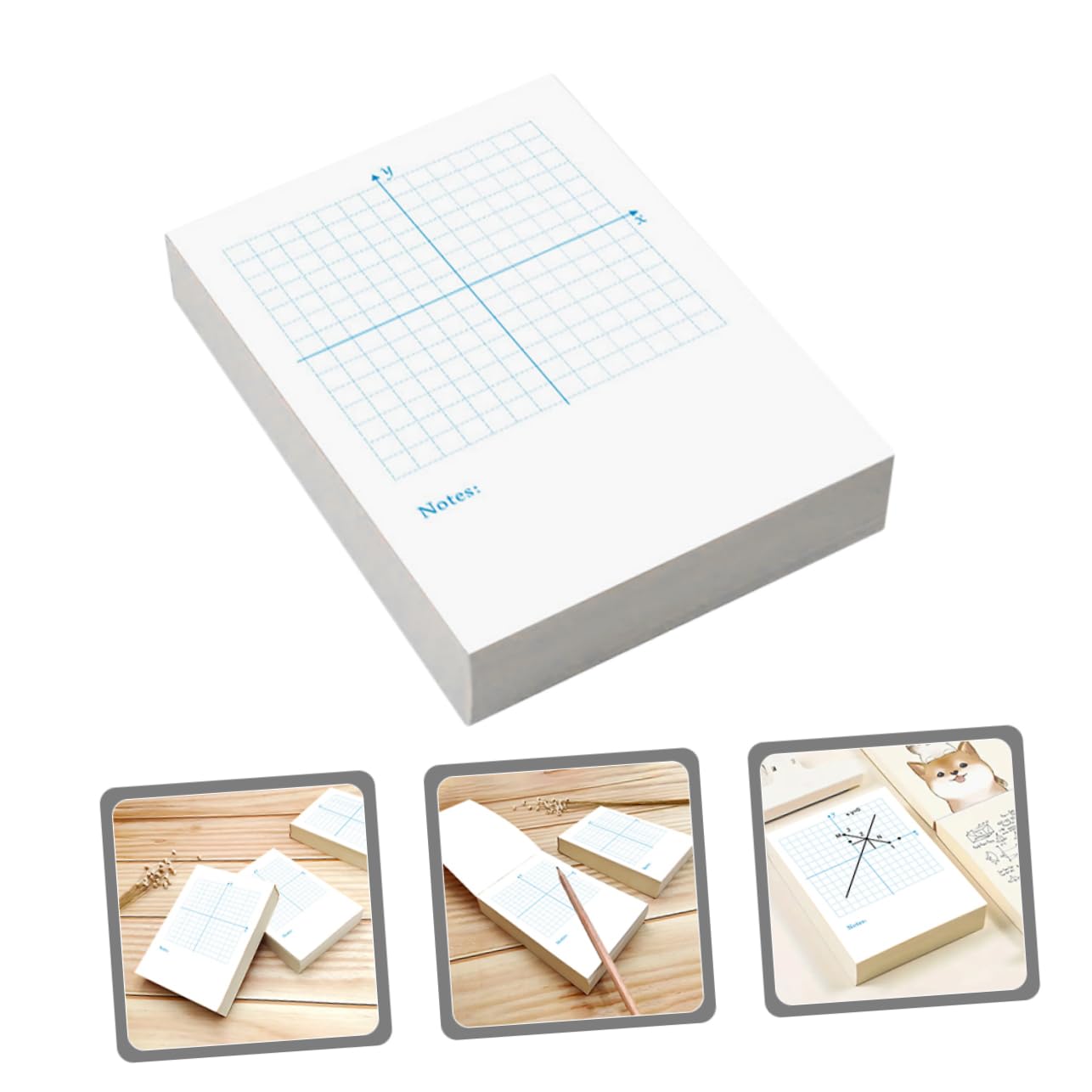 OSALADI 4 Pezzi 4 Libro di esercizi di numeri coordinata punteggiato disegno matematica classe carta grafica schede verticali forniture matematiche schede di Oxford bianca