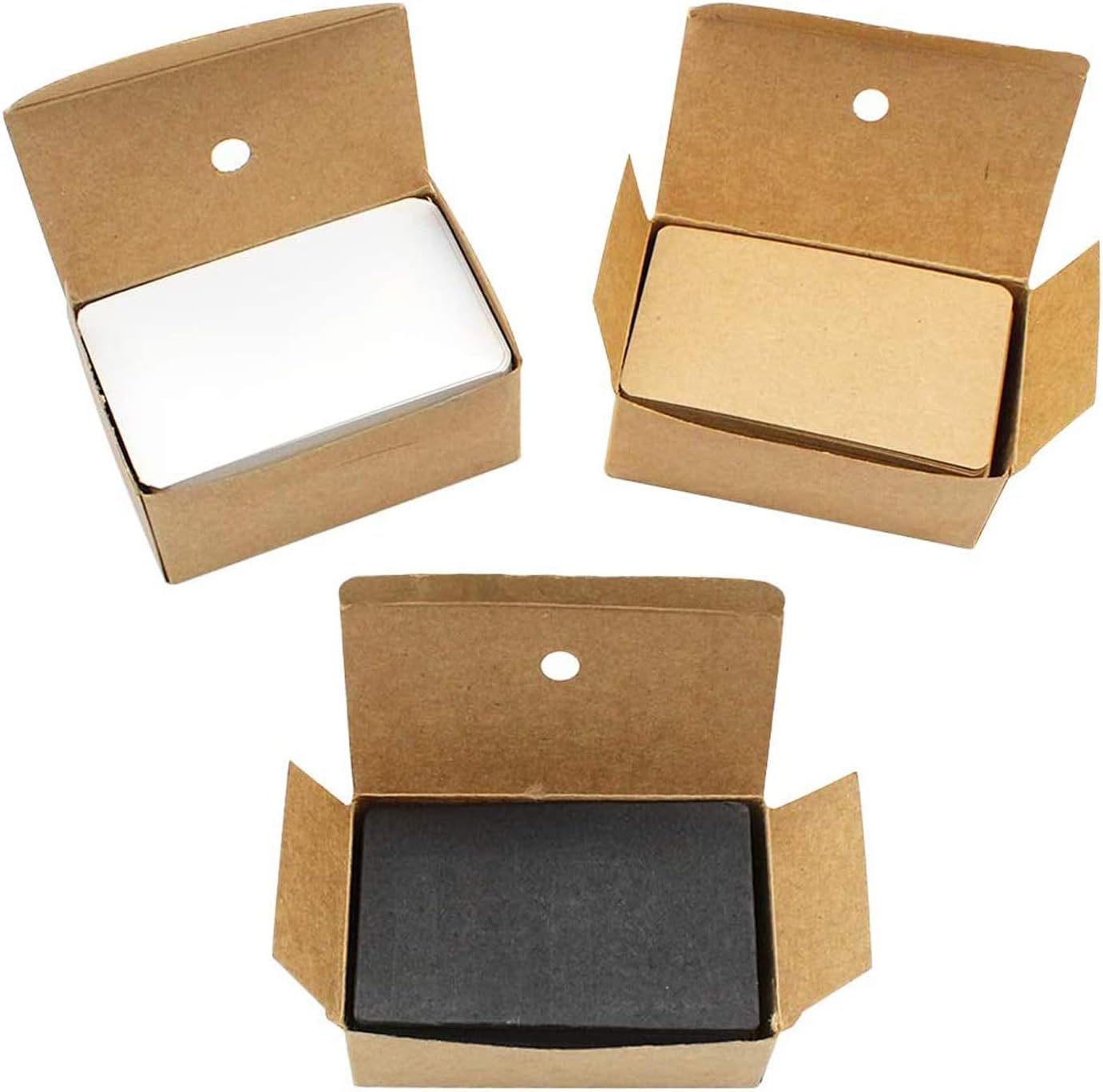 Electrohome Kraft Cards, One Pack of 100, Set of 3 Cards Made of Natural Card, Kraft Paper, Brown Natural Craft Card (Black, White, Kraft paper)