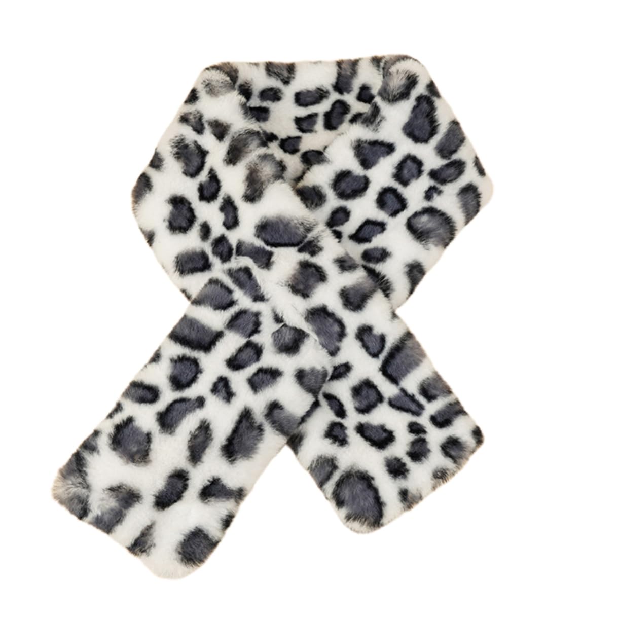 CALLARON 3pezzi Foulard Leopardo Autunno Inverno Scarf Calda Protezione Freddo Scarf Casual Per Donne Bianco