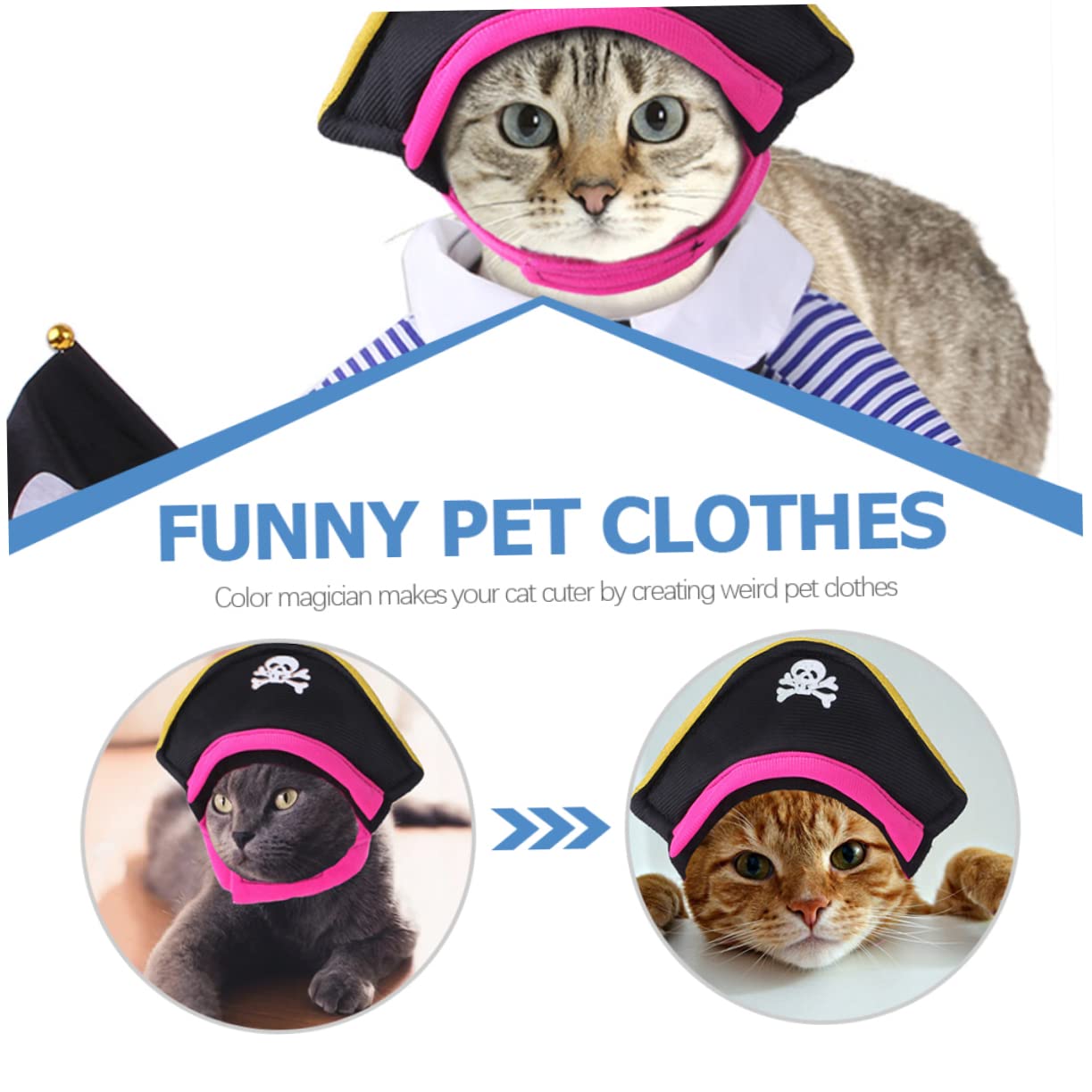 BESPORTBLE 3 Set Di Adorabili Cappelli Da Pirata Per Animali Domestici Comodi E Resistenti Costumi Per Gatti in Stile Festival