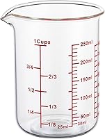 Ackers 8oz Borosilicate Glass Measuring Cup with V-Spout - 1 Cup 250ml Heat-Resistant Kitchen Tool