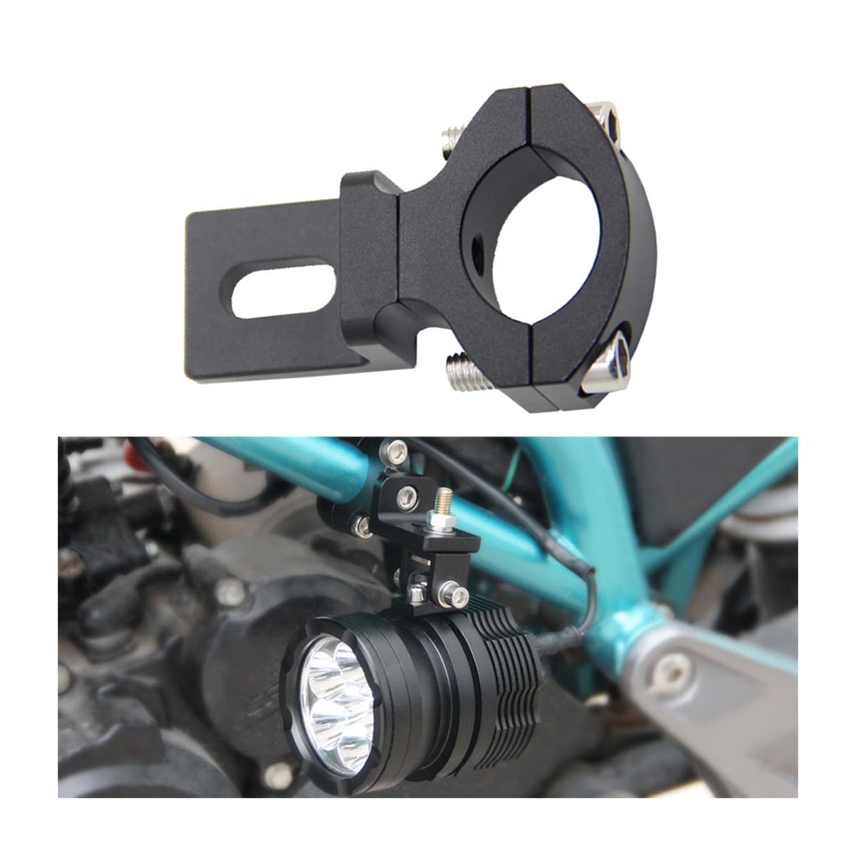 CGEAMDY Soporte Faro de Manillar de 22mm de Motocicleta, Soporte para Faro de Moto Abrazadera de Tubo, Antiniebla Tubo de Montaje de Abrazadera para Moto, Soporte de Montaje para Barra de Luz LED moto