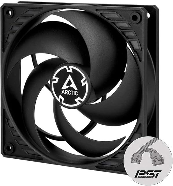 ARCTIC P12 PWM PST CO - 120 mm Case Fan, PWM Sharing Technology (PST), Pressure-optimised, Dual Ball Bearing for Continuous Operation, Computer, 200-1800 RPM