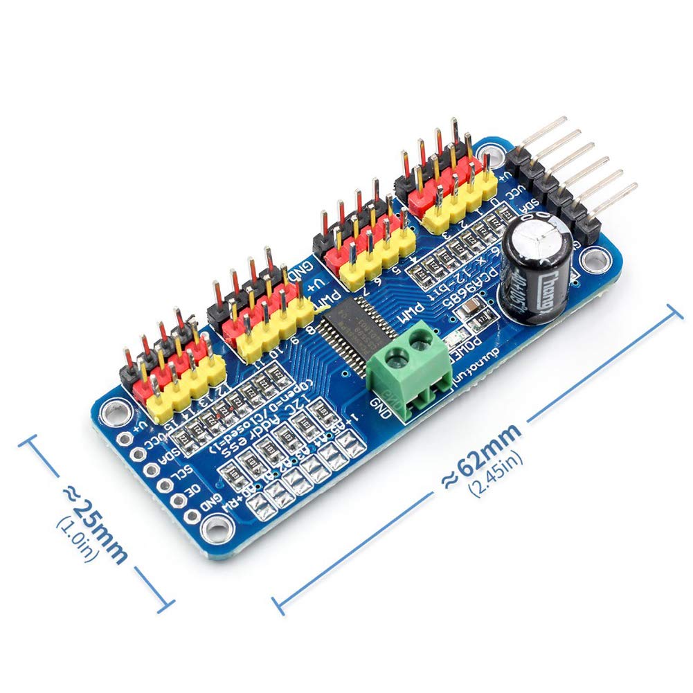 AITRIP 10pcs PCA9685 16 Channel 12-Bit PWM Servo Motor Driver IIC Module Compatible with Arduino and Raspberry Pi(10PCS PCA9685)