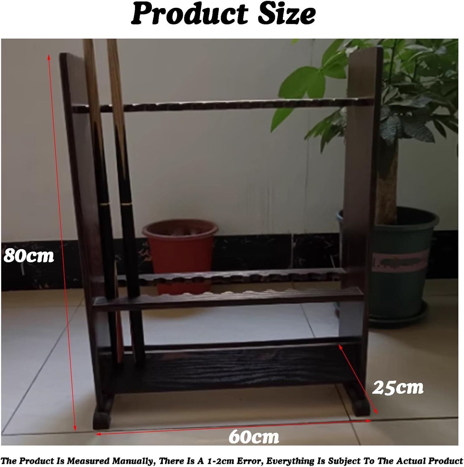 Floor Stand Cue Stick Holder,Pool Rack For At Any Size,Hardwood for 24 Cues Sticks,for Club