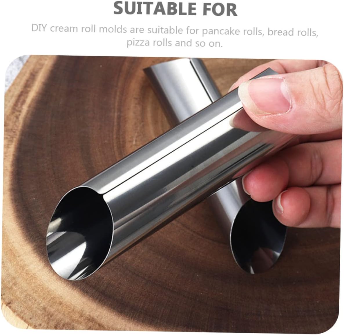 Ciieeo Stainless Steel Cannoli Molds Set 9Pcs Non-Stick Cream Roll Baking Accessories for Household Use for Desserts and Pastries