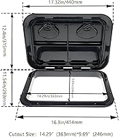 Vista 2 de Amarine Made Marine Deck Hatch Boat Deck Hatch Access Hatch & Lid 12-3/8" X 17-1/4" - White - 315mmx440mm