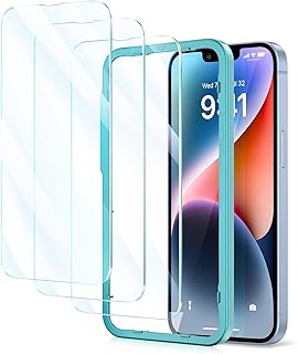 SmartDevil 3 Pack Screen Protector for iPhone 14/iPhone 13 / iPhone 13 Pro(6.1 Inch), [Easy Installation Frame][10X Military Grade Shatterproof] HD Bubble Free Diamonds Hard Tempered Glass Protective Film - Case Friendly