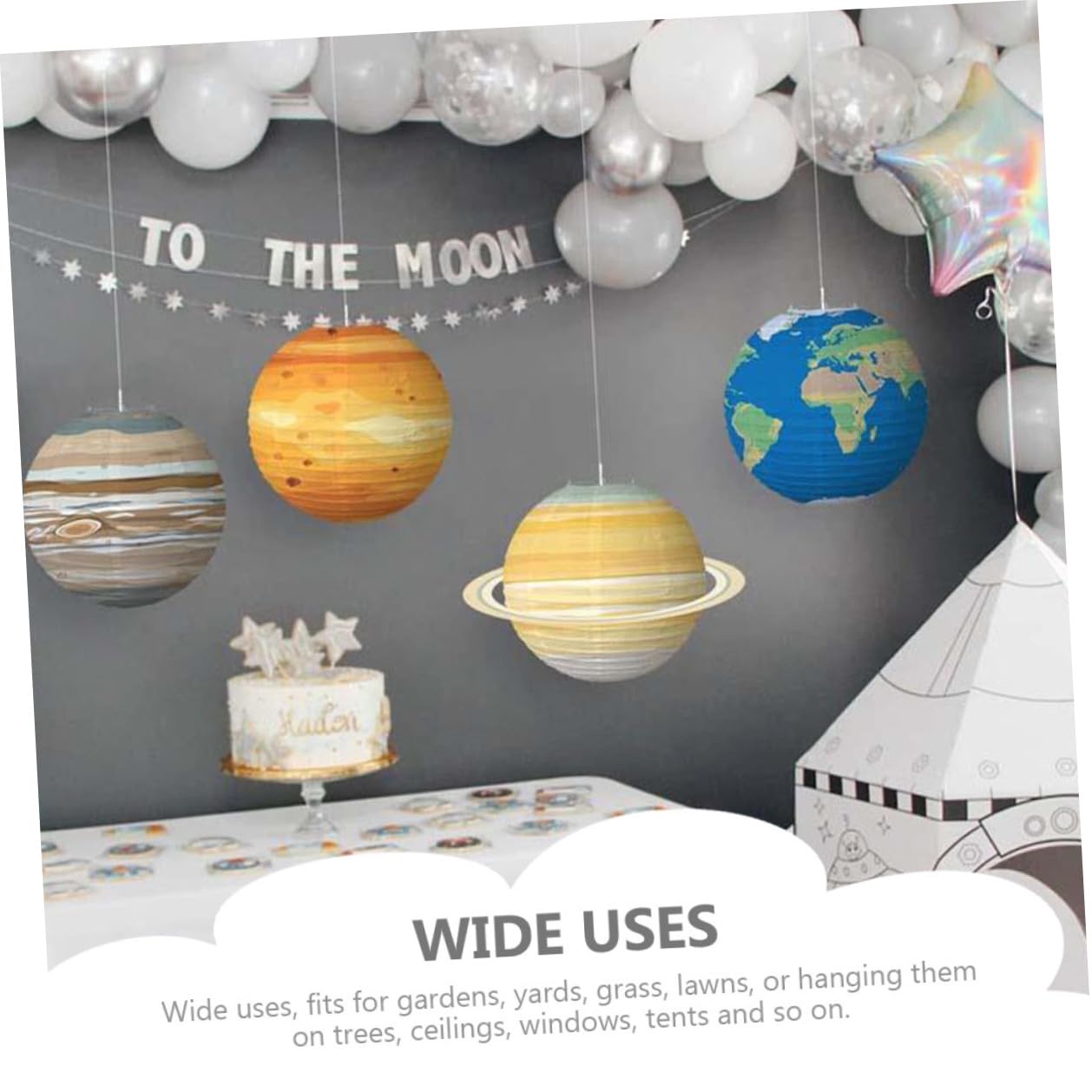 8 Stück Papierlaternen Weltraum Planeten aus Papier Sonnensystem Dekoration für Party Kindergeburtstag Babyparty