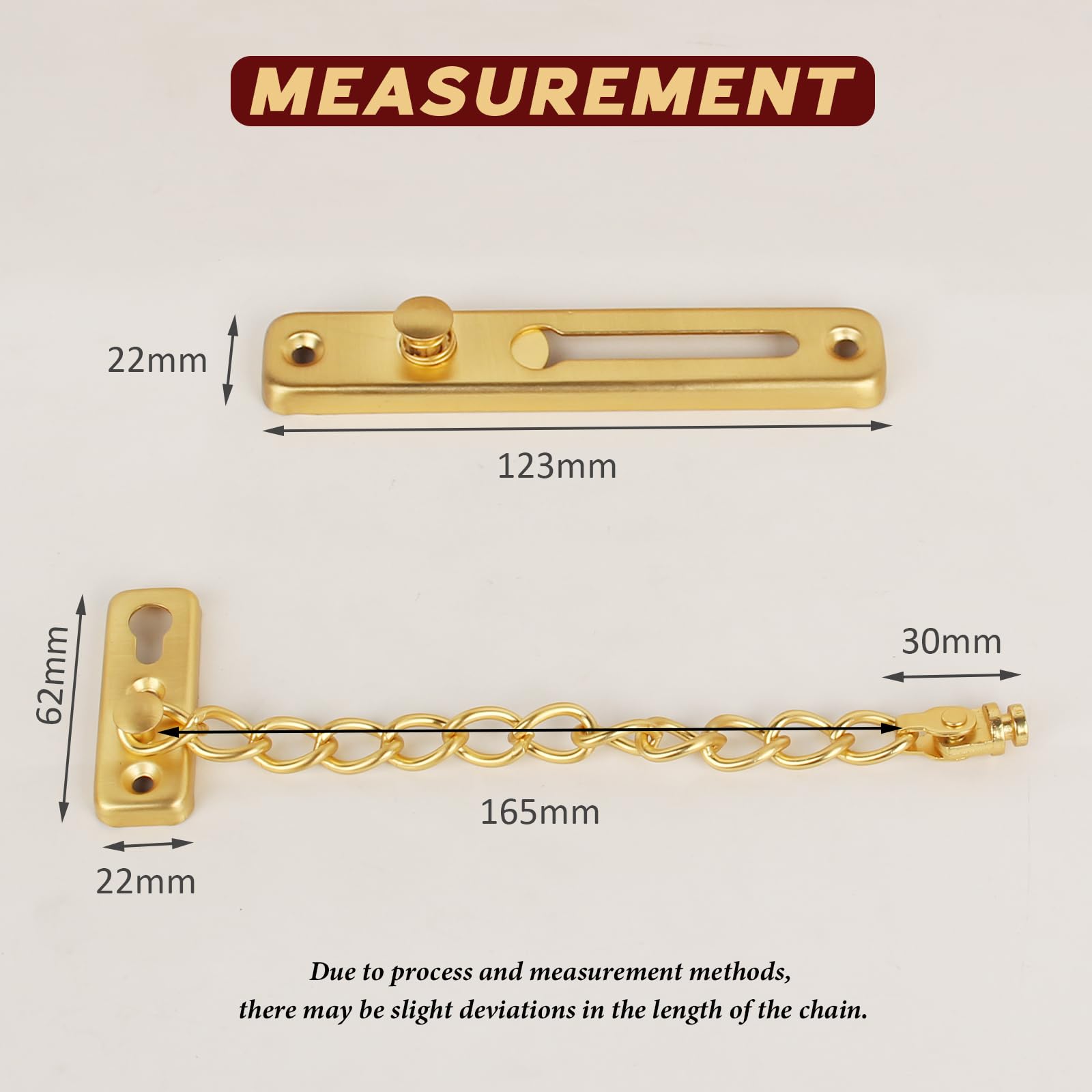 Stainless Steel Door Chain Lock 2 Pack Safety Latch For Interior Front Doors