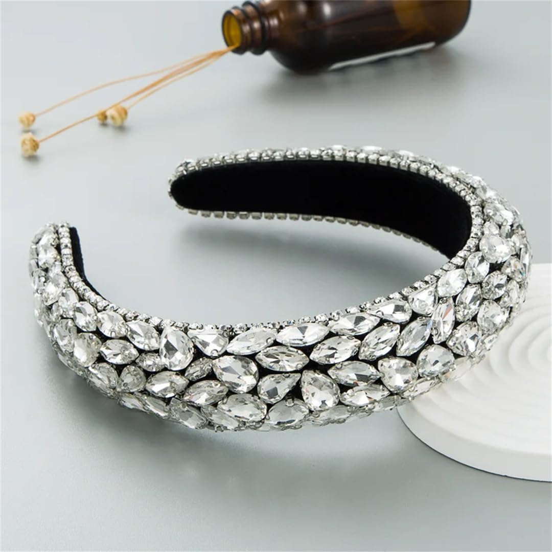 Lussuoso cerchietto da donna in spugna con diamanti scintillanti, accessori per capelli barocchi