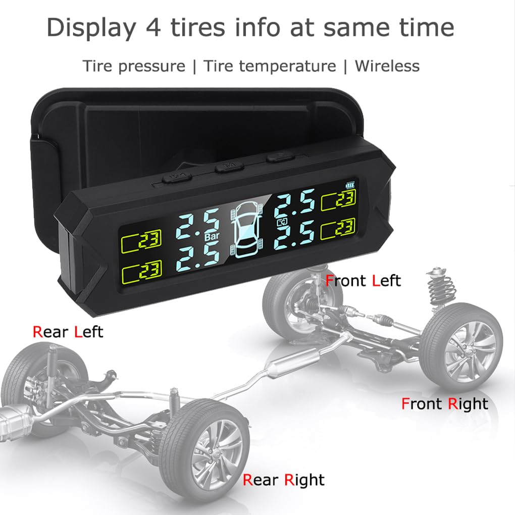 Rilevatore automatico del Per sistema di pressione dei pneumatici con sensori esterni con allarmi di sicurezza Misurazione del display digitale LCD in tempo reale