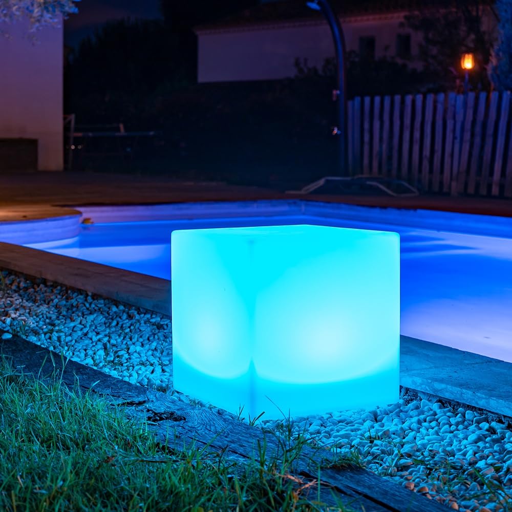 GuirLED LED Solarwürfel & Wasserdicht RGB+W 40 cm 100 % Freistehend & Fernbedienung