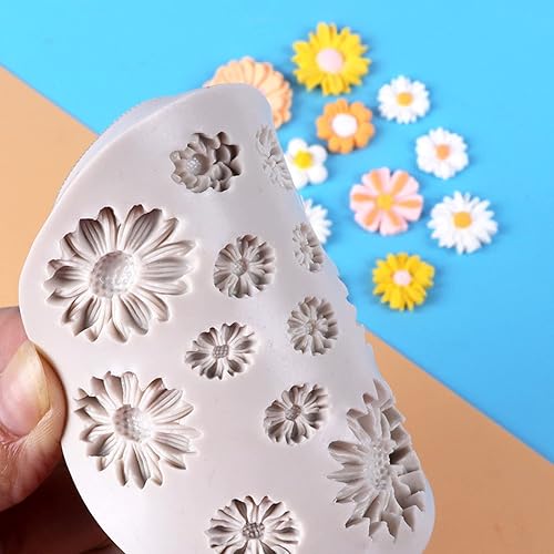 Miniatura 3 de 1 molde de arcilla polimérica de flores en miniatura de silicona para margaritas poliméricas moldes de arcilla polimérica para manualidades