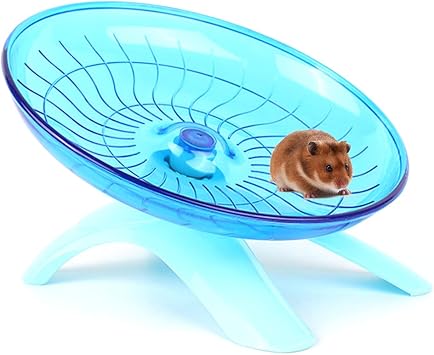 Hamster Wheel Hamster Toys Plastic Hamster Flying Saucer Silent Running Exercise Wheel for Syrian Hamster, Hedgehog, Gerbils, Mice, Guinea Pig, Chinchilla, Small Animals, Pets, 7 Inch