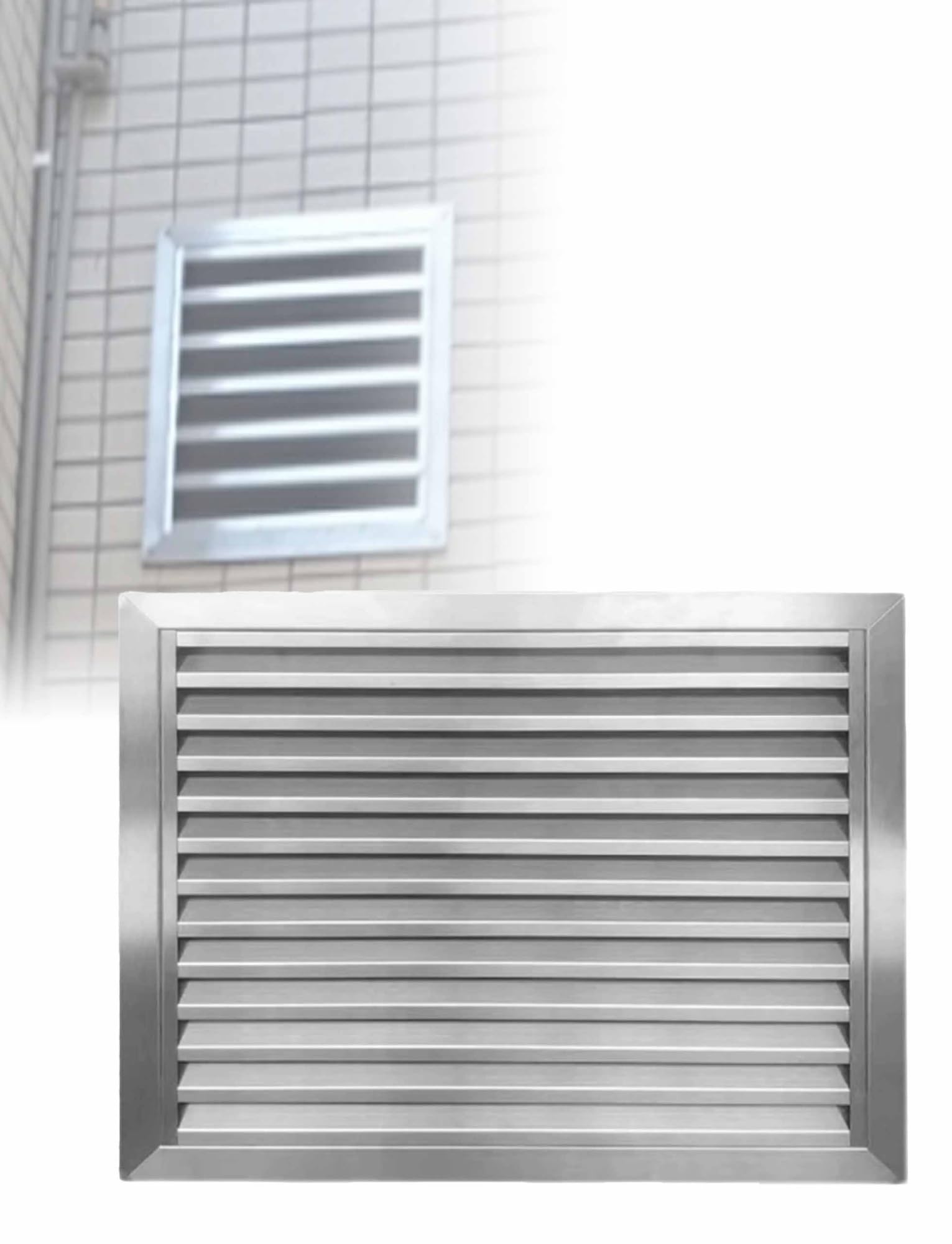 Generico Griglia di Ventilazione Moderna in Acciaio Inossidabile - Elegante griglia per Il Flusso d'Aria a soffitto e a Parete, Perfetta per impianti di climatizzazione Domestici e per Ufficio, Desig