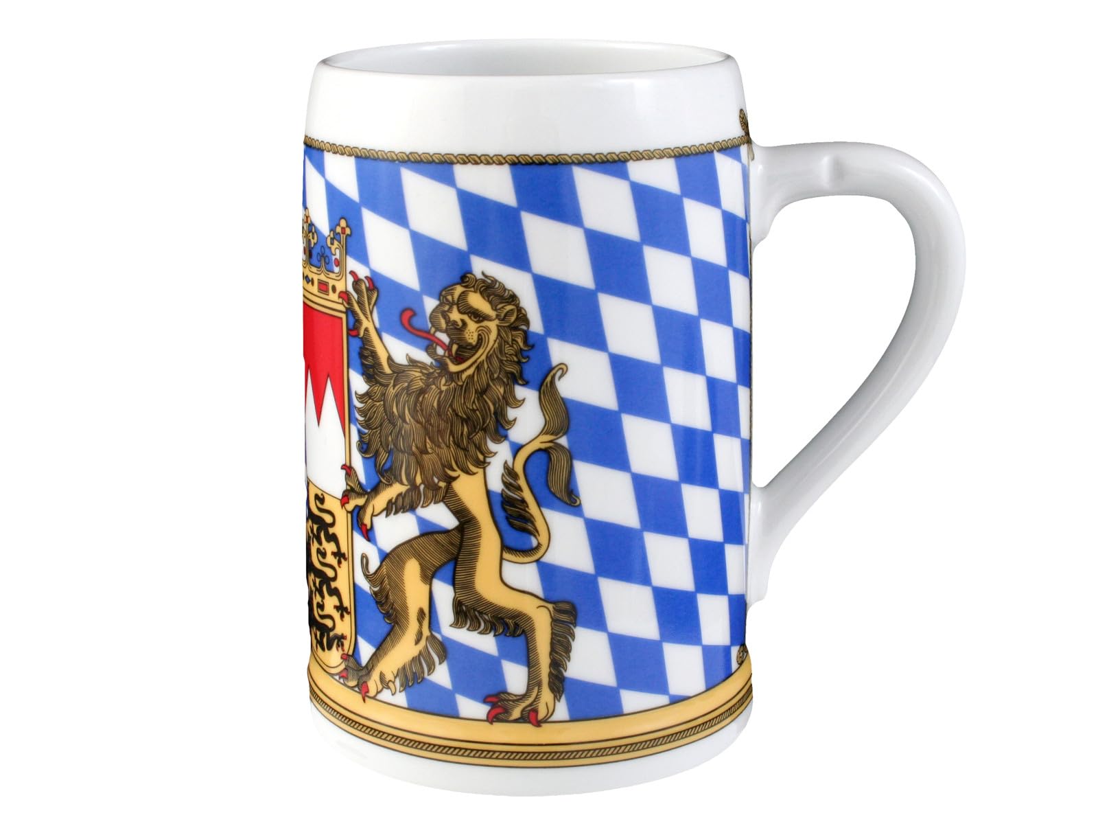 Seltmann Weiden 001.617235 kufel do piwa bez pokrywki 0,75 l, niebieski/biały/beżowy/czerwony
