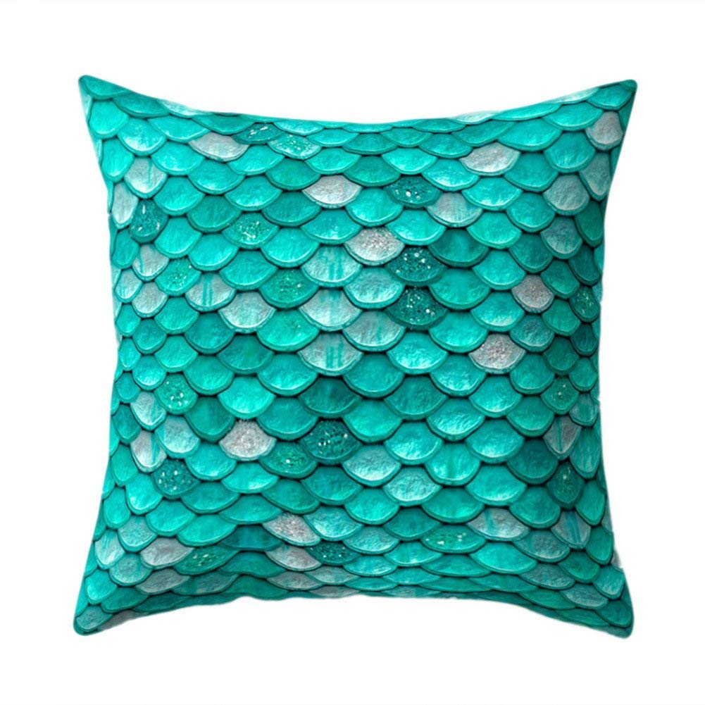 wintefei Shell Fish Scales Throw Pillow Case Home Decor Soft Cushion Cover 18inch? -3#
