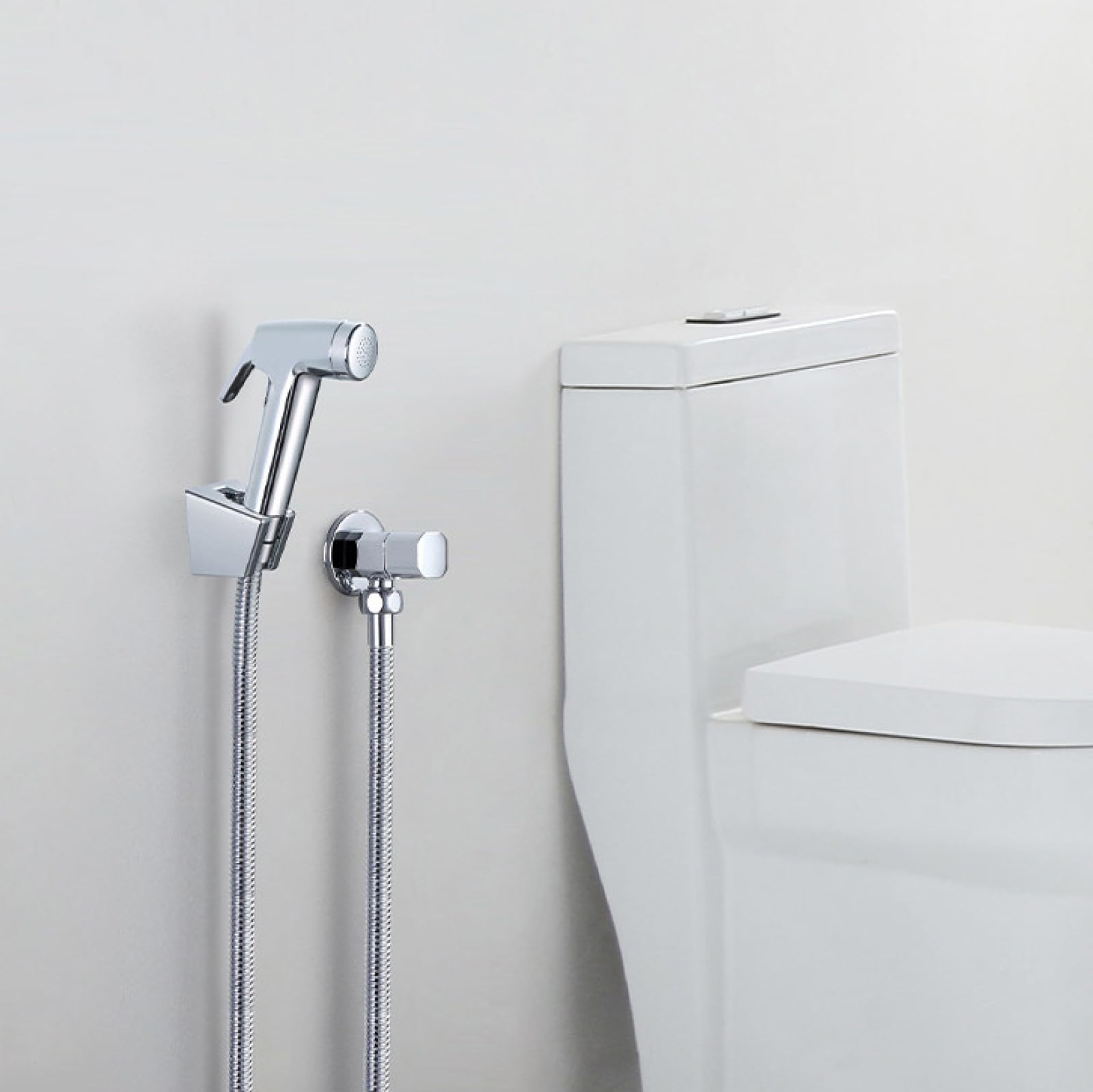Spruzzatore portatile per bidet con soffione doccia in ottone per la pulizia del WC e lo scarico del pavimento, finitura spazzolata, facile da installare e utilizzare per l'igiene domestica
