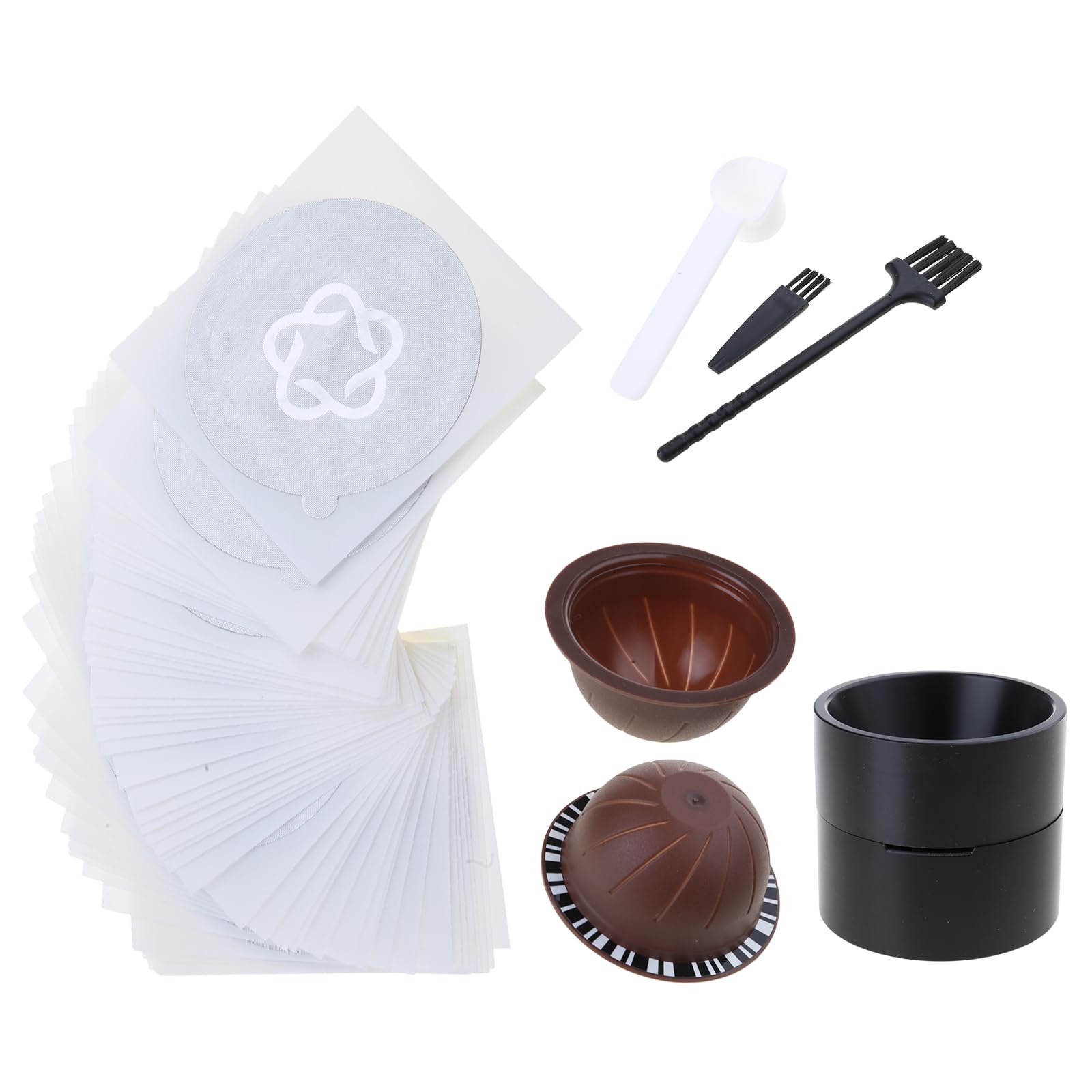 Tsophreniq Pods Refill Accessory Embossed Foil Lid Included Coffee Pods Shell Filler Set Texture for Coffee Shell Filler Set