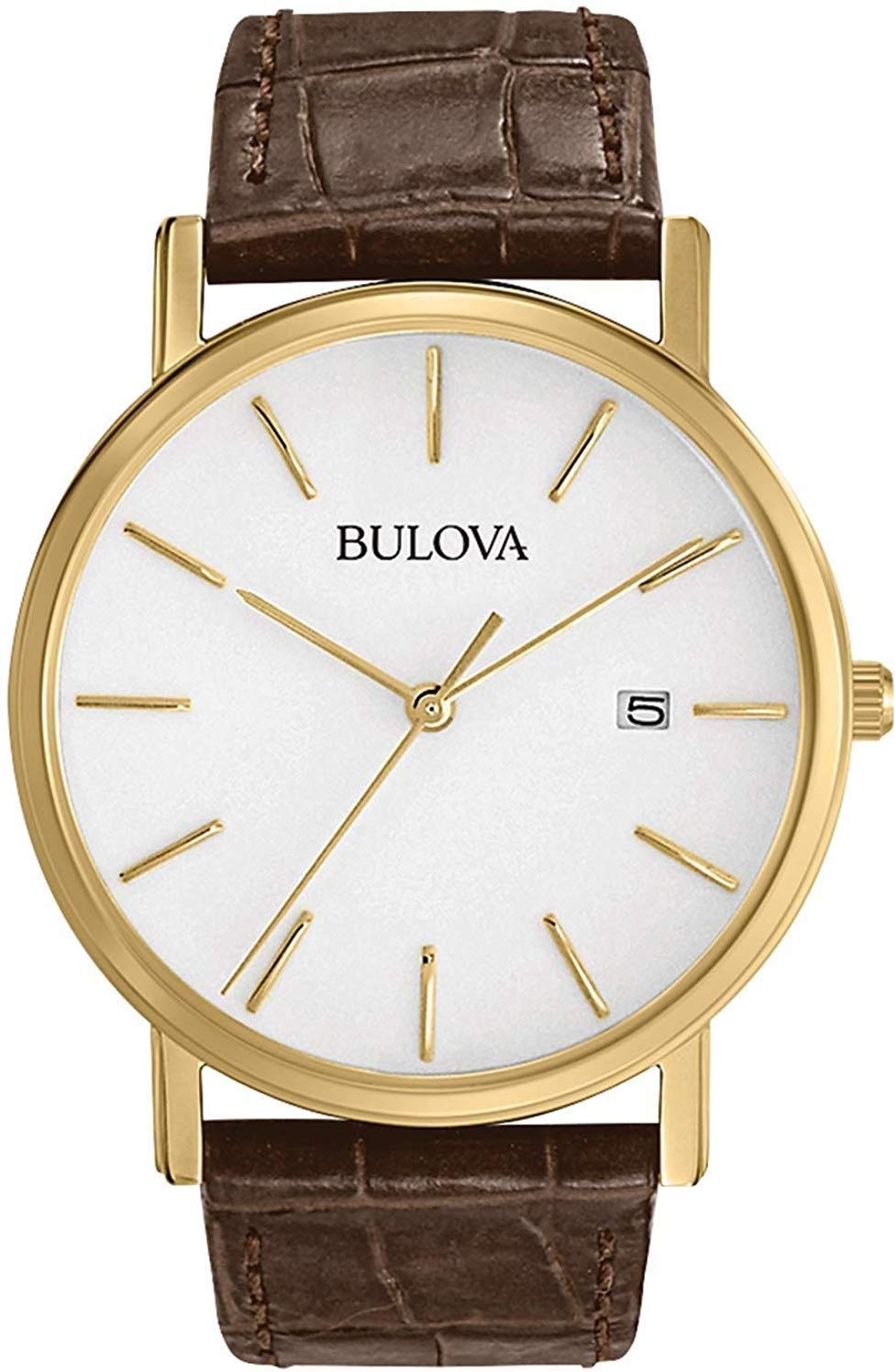 Men's Classic 3-Hand Calendar Date Quartz Leather Strap Watch, Buckle, 37mm