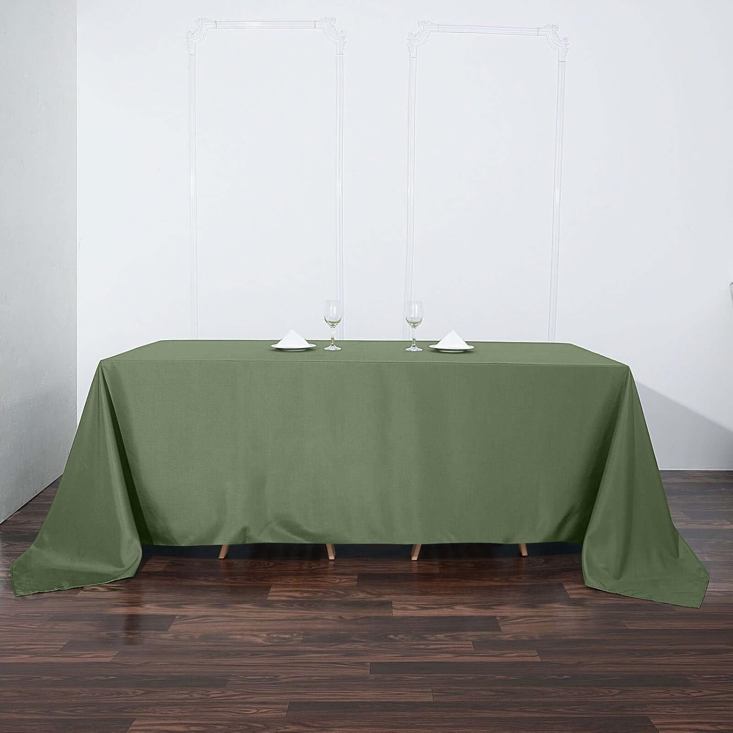 Efavormart Rectangle Tablecloth, 90"x132" Stain & Wrinkle Resistant Washable Table Cloth, Oblong Decorative Polyester Fabric Table Cover for Dining, Party, Wedding & Baby Shower- Willow