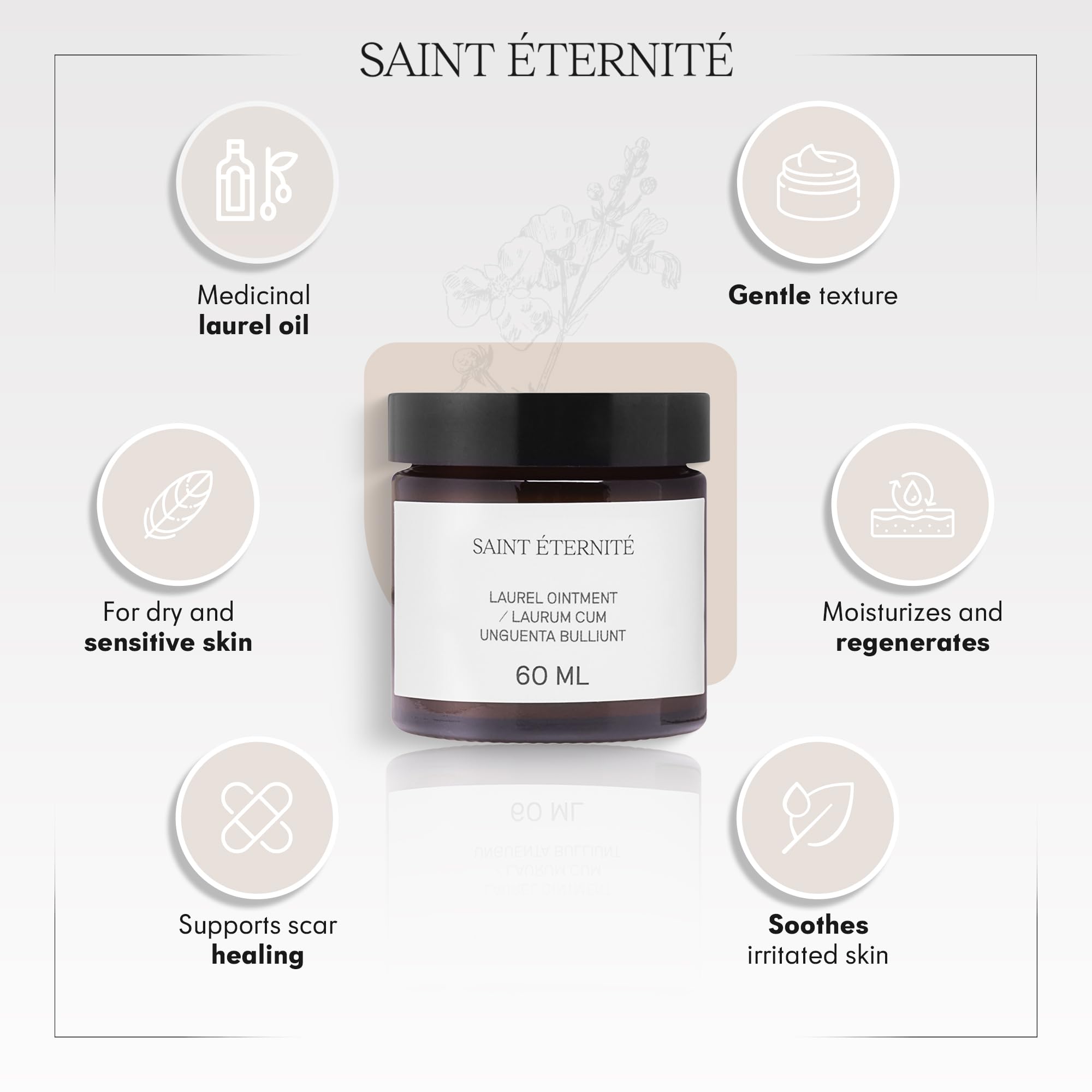 Saint Éternité Laurel Ointment 50 ml, Laurel Oil, Moisturises, Soothes Irritated, Dry Skin, Regenerates, Anti-Inflammatory - Image 2