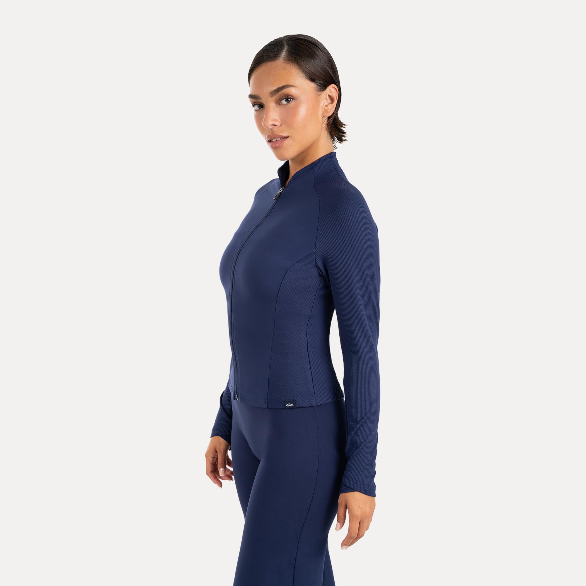 SMILODOX Trainigsjacke Damen Solvea, Sportsjacke Shaped Fit mit Reißverschluss & Stehkragen, Laufjacke, elastisches Performance Material, geeignet für Fitness, Gym, Yoga & Freizeit