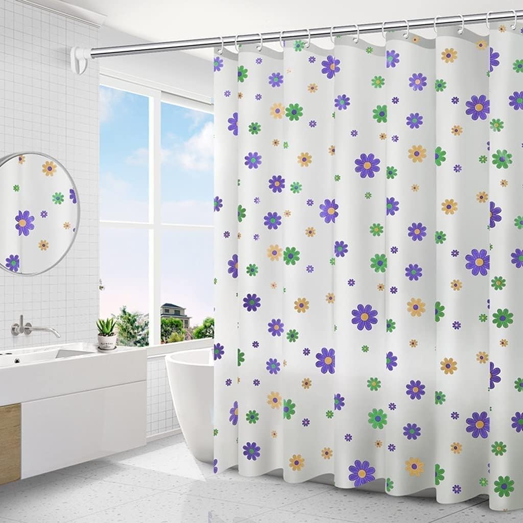 Shower Curtain Liner – Shower Curtain Pastoral Small Flower Pattern Bathroom Curtains Partition Curtain with Hooks (Size : 150 * 180cm) (OneColor 120 * 180cm)