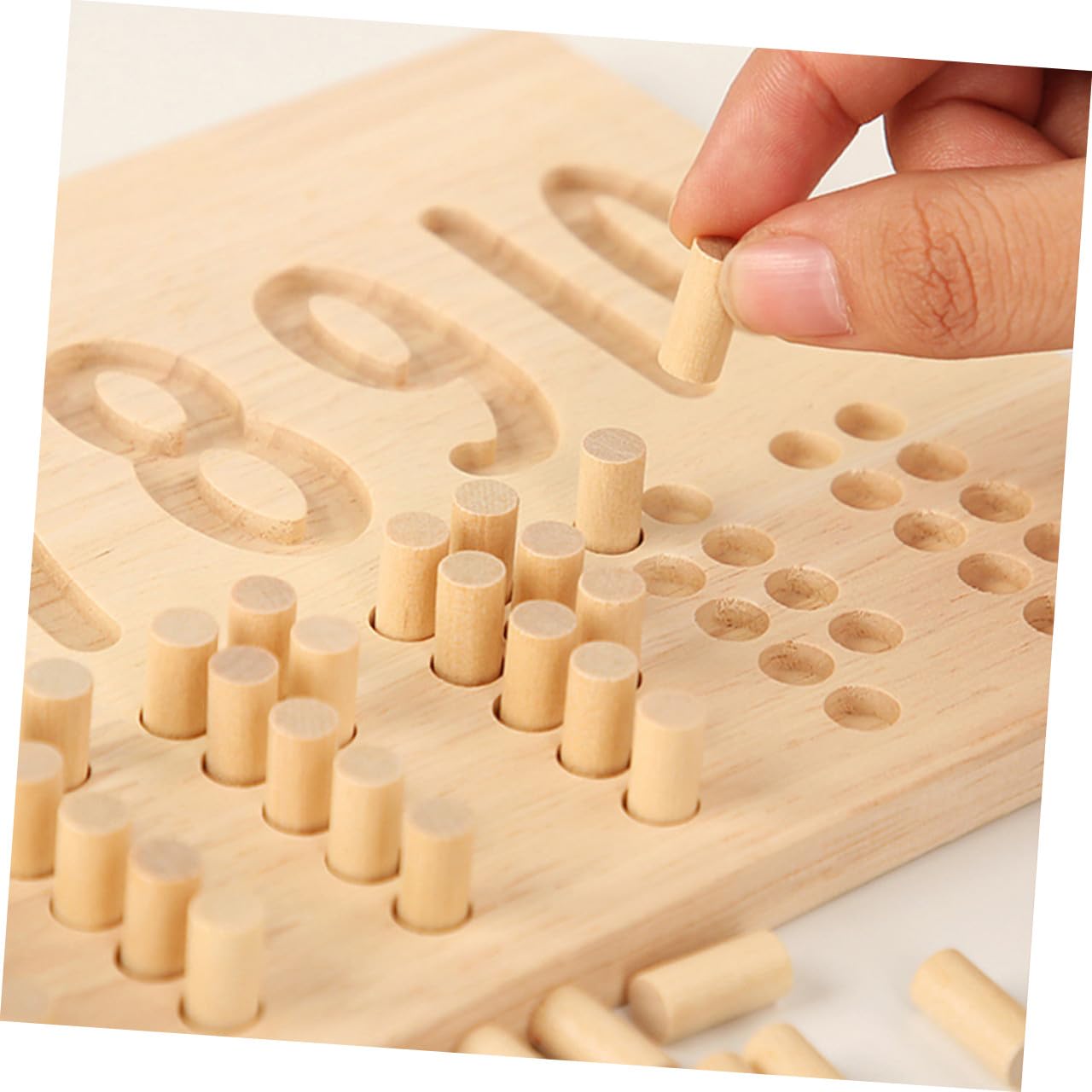 Gatuida Juguete Educativo Tablero de Madera para Trazar Números Papel y Madera, Desarrolla Coordinación Mano-Ojo y Pensamiento para Niños Adecuado para Jardín de Infantes