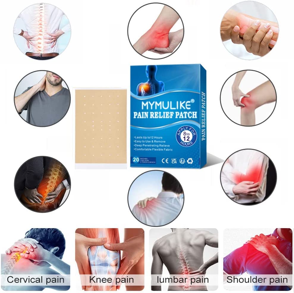 Halercay – Lot De 8 Patchs Antidouleur – Pour Genoux, épaules, Dos – Soulage Les Douleurs Musculaires – Adhérence Facile