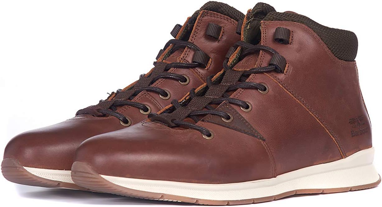 Barbour Mens Dunston Leather Winter Walking Smart Ankle Boots - Brown - 13