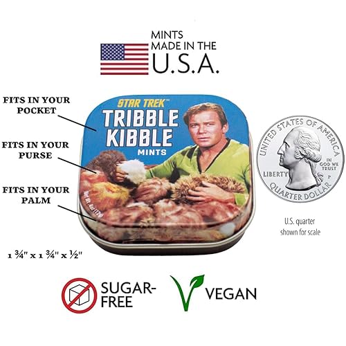 Miniatura 2 de The Unemployed Philosophers Guild Star Trek Tribble Kibble Kibble Mints, 1 lata, peso neto 0.4 onzas (0.42 oz)