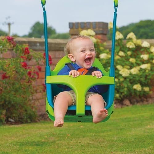 TP Toys Quadpod 4-in-1 Growable Swing Seat Green, Outdoor Playground Baby Swing Seat with Adjustable Ropes and Safety Strap, Toddler Swing for Gardens and Playgrounds, Kids 6 months - 8 years One Size - 7
