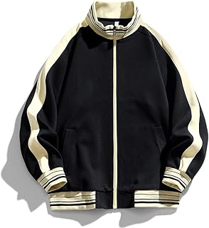 [NACZHLOVELL] トレーニング ジャージ メンズ トラックジャケット ブルゾン おしゃれ カジュアル スタンドジャケット スウェット ゆったり 大きいサイズ スポーツ ランニング アウター