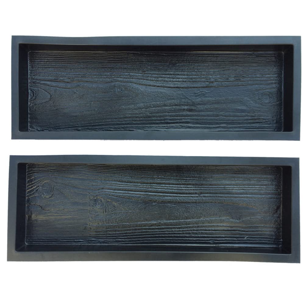 Moldes de hormigón, moldes de hormigón con forma de madera, moldes para suelos de plástico moldeados DIY, moldes para piedras militares de jardín, paquete de 2