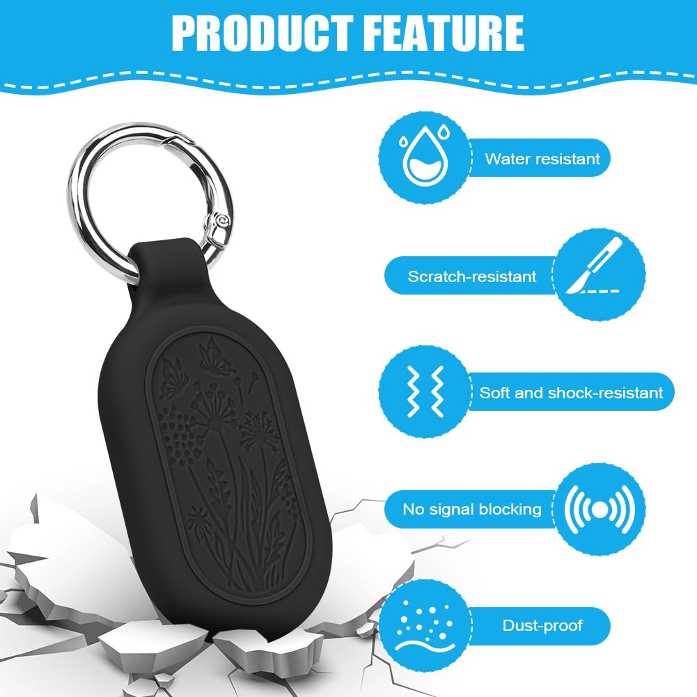 Ainiv 1PCS Negro Funda Protectora para Samsung Galaxy Smarttag 2, Silicona Llavero de Funda Protectora para Smart Tag 2, Accesorios Anticaídas y Antiarañazos para Smarttag2 para Llaves Collar Mascotas — view 4