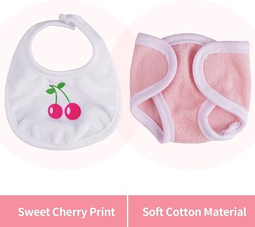 Miniatura 4 de BABESIDE Juego de 8 piezas de accesorios para muñecas de bebé, pañales para muñecas, babero, ropa interior, botella para regalo de muñeca real