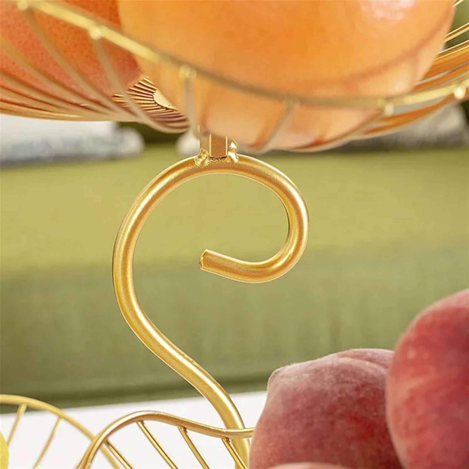 Estantes de frutas Arte del hierro dorado de lujo creativo, tres niveles, frutero 3 , decoración hogar, mesa centro, drenaje agua, cesta frutas metal, la sala estar