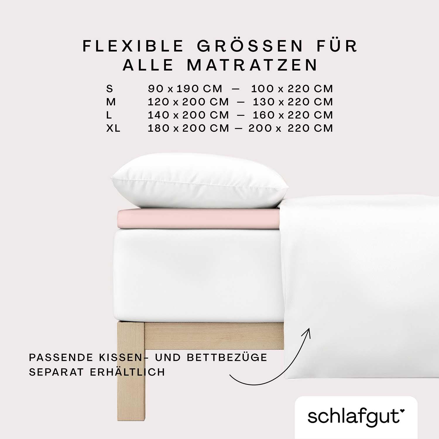 schlafgut Pure Topper Spannbettlaken 120x200 cm Bio-Baumwolle, Purple Light | Bettlaken, Spannbetttuch 130x200, 130x220 cm, Lila, Topper, bis 10 cm Steg, Bio Baumwolle Elasthan, Made in Green