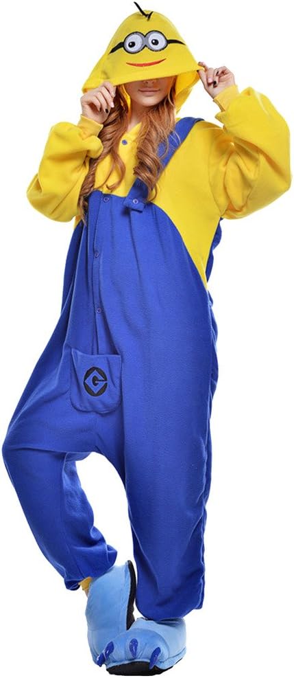 Engerla Anime Pajamas Smile Minion Sleep Suit Halloween Costume Adult Anim...