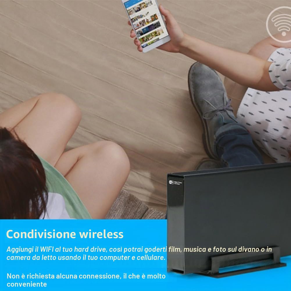 portatile per Hard Disk SSD da 3,5 Pollici USB 3.0 RJ45 Ethernet NAS Server Streaming di Rete Storage per Enclosure Spina UE