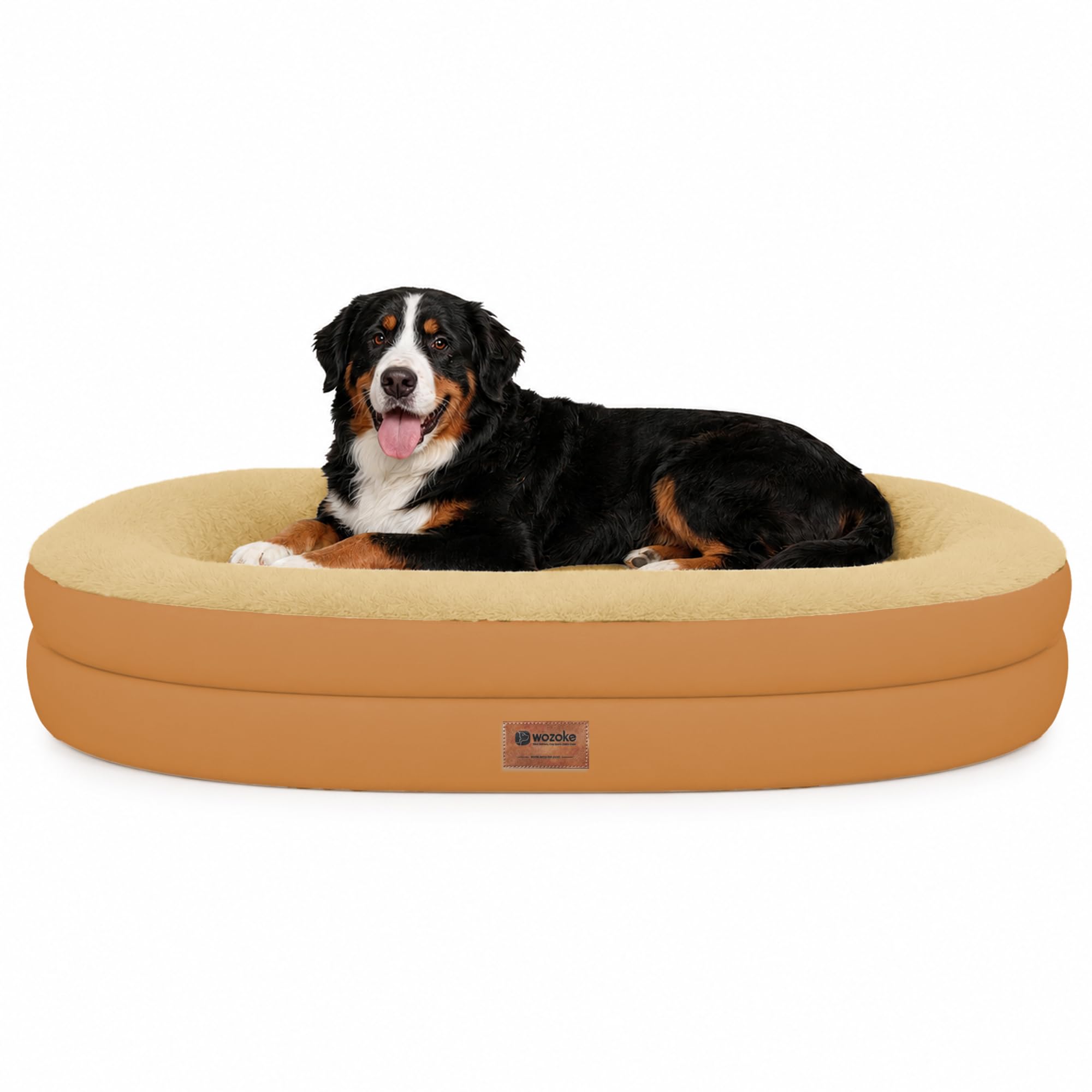 WOZOKE Orthopedic Jumbo Dog Bed for Extra Large Dogs, Giant Waterproof Dog Bed for Large Breed Dogs, Supportive Egg Crate Foam Pet Bed with Removable Washable Cover & Non-Slip Bottom, Orange