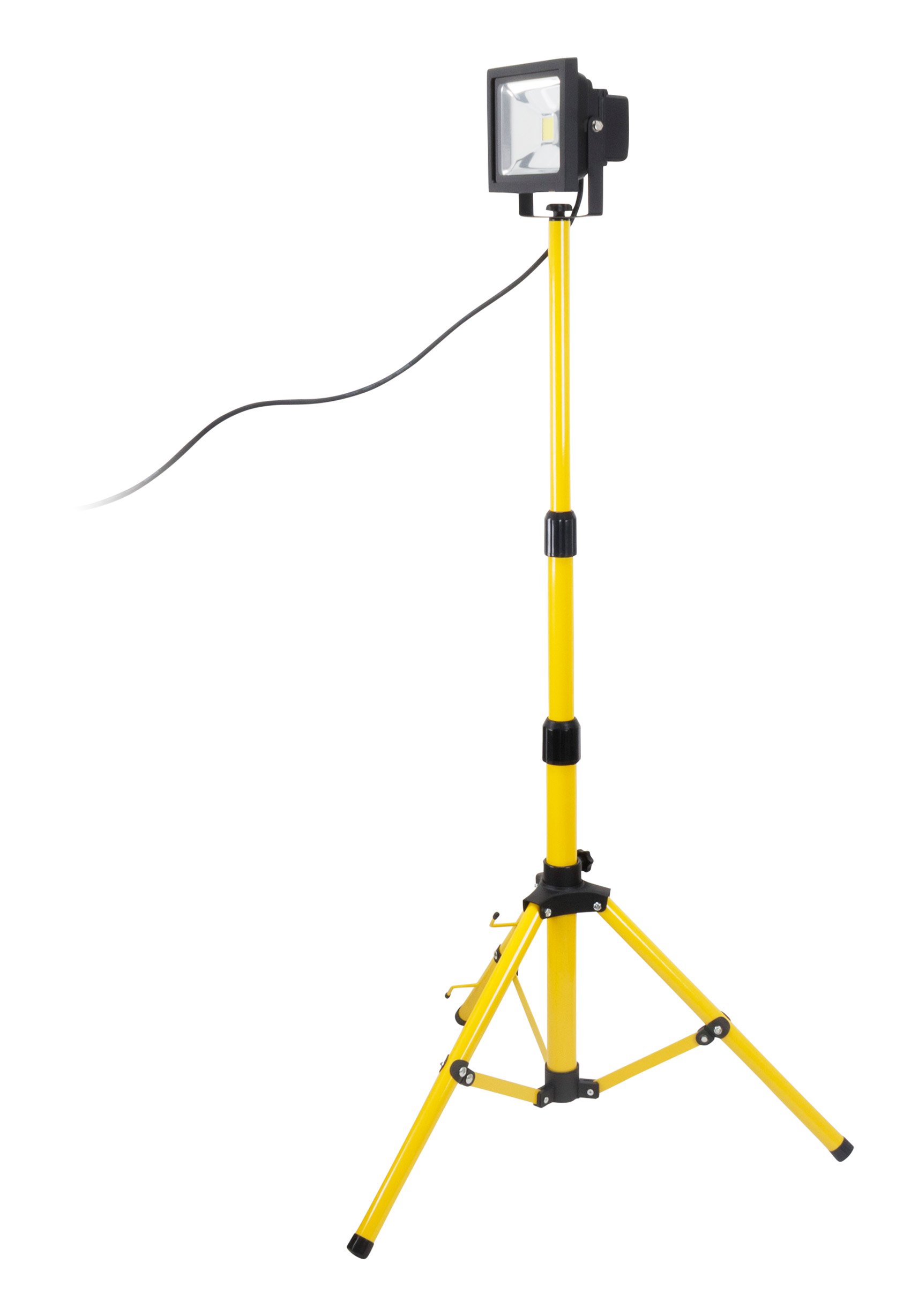 Zenitech Proyector LED montado sobre tri­pode 20W para obras IP65 Amarillo