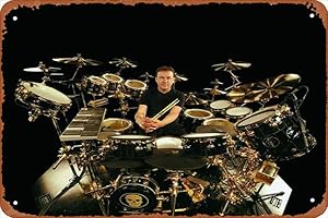 Neil Peart Rock Band Style Metal Sign